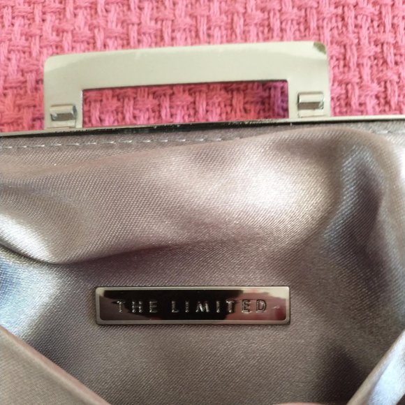 The Limited Black Metal Mesh Clutch Evening Handbag Purse - Picture 9 of 12